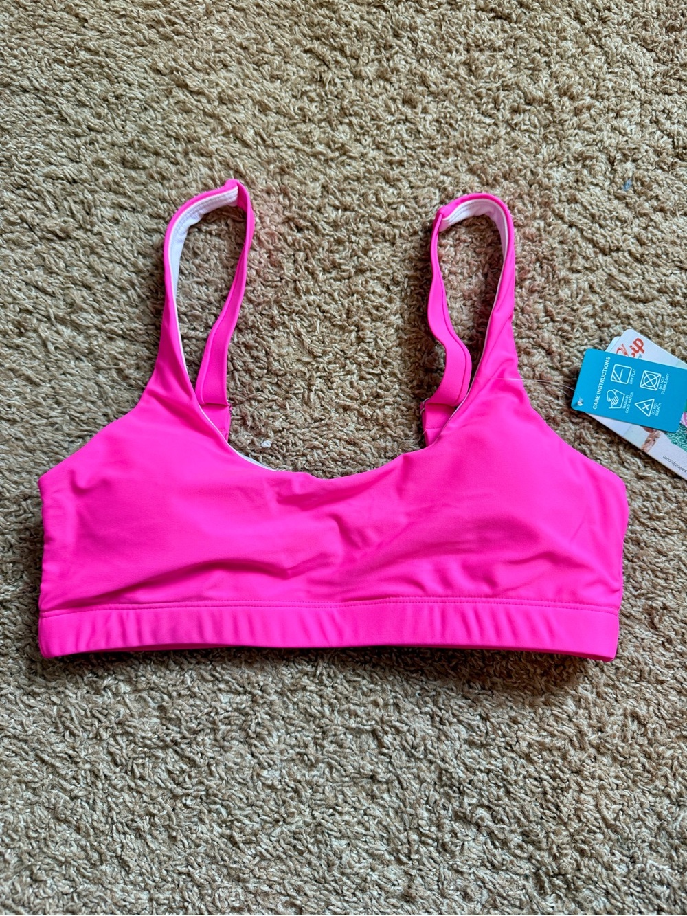 Swimzip HOT neon pink swim bikini top